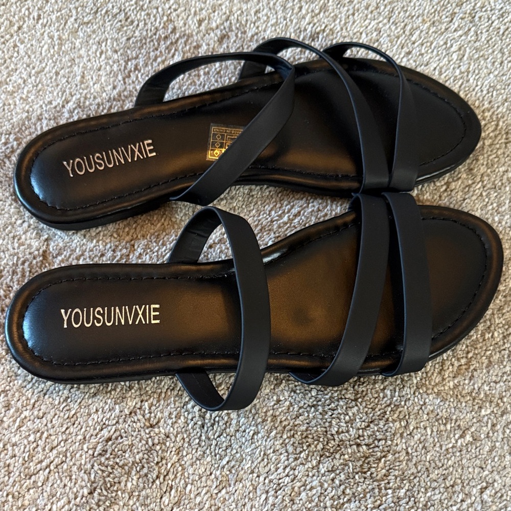 SHEIN Black Strappy Sandals
